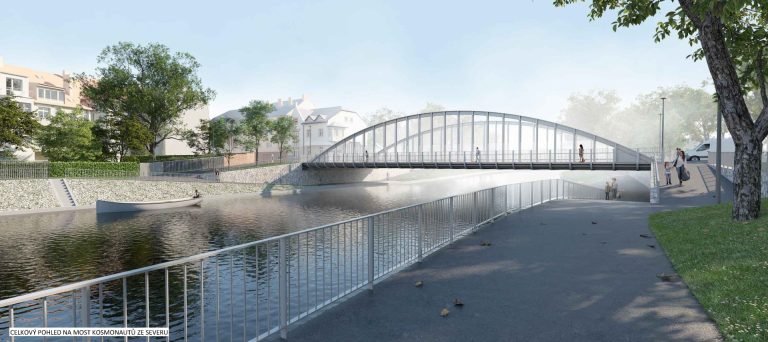 Nová podoba mostu Kosmonautů přes Malši v Českých Budějovicích. Autor: Atelier Horký