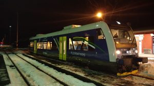 První spoj GW Train Regio v Sušici. 