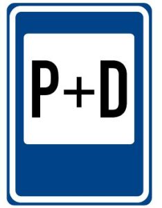 Značka IP 30f „Parkoviště P+D (Park & Drive) 
