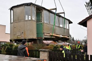 Přesun historické tramvaje z Chabařovic. Foto: Muzeum města Ústí nad Labem