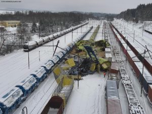 Nehoda dvou nákladních vlaků v České Třebové. Foto: Správa železnic