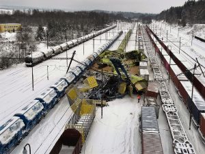 Nehoda dvou nákladních vlaků v České Třebové. Foto: HZS Správy železnic