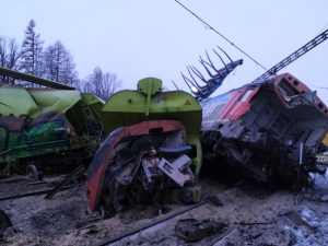 Nehoda nákladních vlaků v České Třebové. Foto: HZS Pardubického kraje