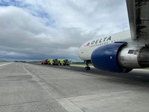 Zásah u loňského incidentu Delta Airlines na pražském letišti.
Zdroj: HZS Letiště Praha