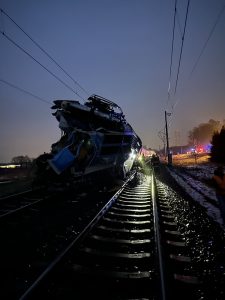 Nehoda na přejezdu u Dolní Lutyně. Foto: Policie ČR