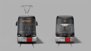 Vizualizace tramvaje Škoda ForCity Plus 52T pro Prahu. Zdroj: Škoda Group
