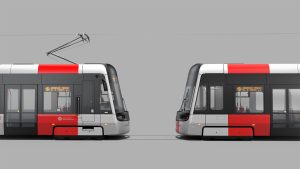 Vizualizace tramvaje Škoda ForCity Plus 52T pro Prahu. Zdroj: Škoda Group