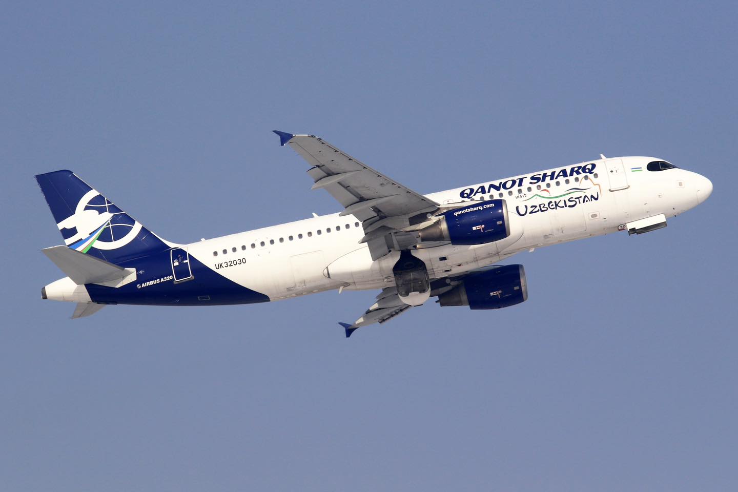 Airbus A320 společnosti Qanot Sharq Airlines. Foto: Qanot Sharq Airlines