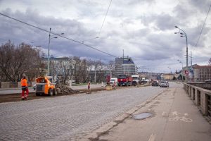 Rekonstrukce tramvajové trati na Hlávkově mostě. Foto: DPP