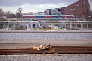 Rekonstrukce tramvajové trati na Hlávkově mostě. Foto: DPP
