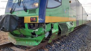 Jednotka RegioSprinter Die Länderbahn CZ po nehodě u obce Hořesedly. Foto: Správa železnic