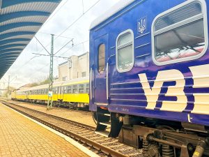 Vlak RegioJetu dorazil poprvné do ukrajinského Čopu. Foto: Ukrzaliznytsia