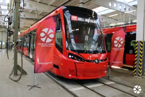 Dodávka prvních obousměrných tramvají Škoda ForCity Plus 30T do Bratislavy.
Zdroj: DPB