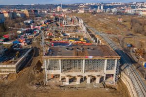 Stanice Praha-Bubny ve výstavbě (stav z března 2024). Foto: Martin Zoubek