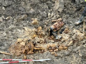 Nalezená munice z 2. sv. války na stavbě D3. Pramen: Swietelsky stavební
