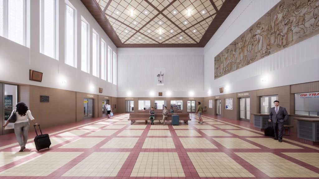 Nádraží Klatovy po rekonstrukci, vizualizace. Pramen: Správa železnic