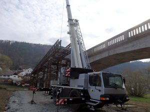 Oprava Masarykova mostu ve Zbečně. Foto: Krajská správa a údržba silnic Středočeského kraje