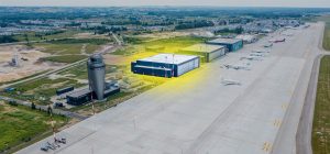 Vizualizace čtvrtého hangáru pro údržbu letadel v Katovicích.Zdroj: Katowice Airport