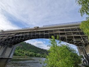 Rekonstrukce Branického mostu v Praze (stav květen 2024). Foto: Zdopravy.cz / Jan Nevyhoštěný
