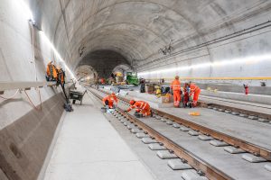 Stav prací na opravě Gotthardského úpatního tunelu v květnu 2024. Foto: Gian Baeriswyl / SBB