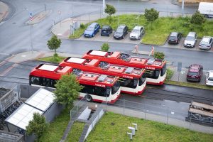 První hotové trolejbusy Škoda 32Tr pro Vilnius. Pramen: Škoda Group