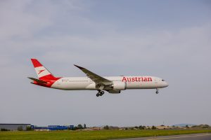 První Dreamliner v barvách Austrian Airlines přistál ve Vídni. Zdroj: Facebook.com - Flughafen Wien