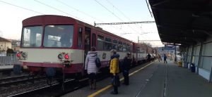 Souprava lokomotivy 714 a vozů Btax ve stanici Blansko město. Foto: Jiří Mrkos