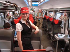 První prezentační jízda soupravy RailJet v Česku v dubnu 2014. Foto: Jan Nevyhoštěný