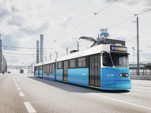 Vizualizace göteborské tramvaje typu M31 po modernizaci. Zdroj: Škoda Group