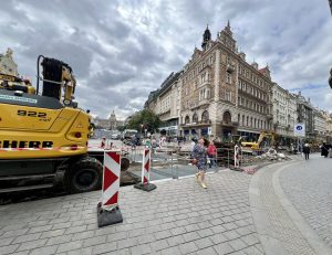 Rekonstrukce tramvajové trati na Václavském náměstí. Foto: DPP