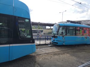 Srážka tramvají v Ostravě.
Foto: HZS MSK