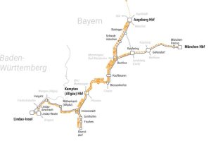 Mapa provozního souboru Allgau (plné nasazení nových naklápěcích jednotek). Foto: BEG