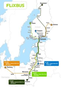 Nové linky FlixBus v Polsku a Finsku. Foto: FlixBus