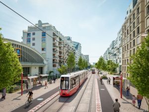 Vizualizace nové vídeňské tramvajové linky 12. Zdroj: Wiener Linien