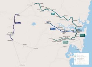 Mapa metra v Sydney. Foto: Sydney Metro