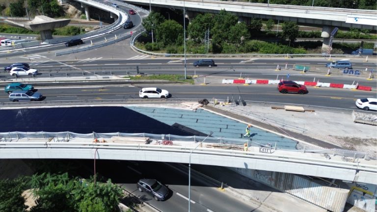 Rekonstrukce Barrandovského mostu, stav v srpnu 2024. Foto: Barrandak.cz