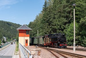 Parní lokomotiva 99 1762-6 na konečné Weißeritztalbahn v Kipsdorfu. Foto: Martin Grill