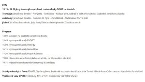 Program oslav 155 let MHD v Brně.Zdroj: DPMB