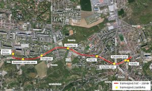 Mapa budoucí tramvajové trati Kobylisy - Bohnice. Foto: DPP