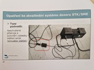 Dokumentace zachycených podvodů při měření emisí. Zdroj: MDČR