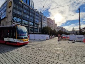 Návrat tramvají na Václavské náměstí po rekonstrukci tratě. Foto: Zdopravy.cz / Jan Nevyhoštěný