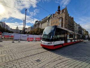 Návrat tramvají na Václavské náměstí po rekonstrukci tratě. Foto: Zdopravy.cz / Jan Nevyhoštěný