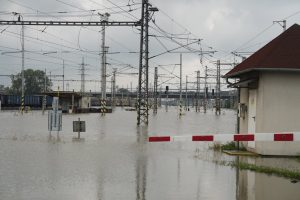 Železniční uzel Ostrava pod vodou.
Zdroj: Správa železnic