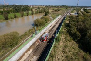 Poškozený koridor u Tullnerfeld. Foto: ÖBB