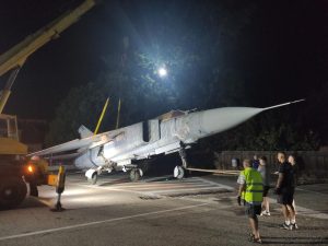 Přeprava letounu Mig-23 z Prahy do Č. Budějovic. Autor: Soukromá letecká sbírka Libořezy