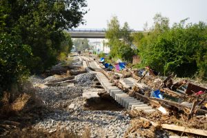 Poškození trati Opava - Kravaře.
Zdroj: SŽ