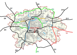 Mapa pražských kapacitních komunikací. Zdroj: TSK