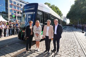 Nová tramvaj Flexity pro Magdeburg. Foto: MVB