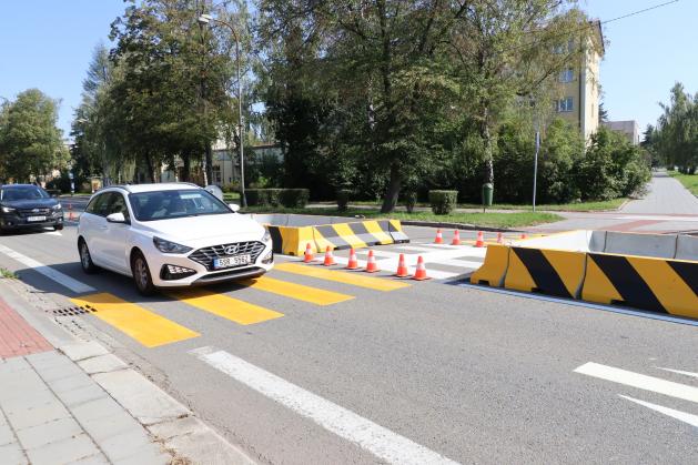 Proměněný přechod přes ulici bratří Hovůrků v Přerově. Foto: Přerov.eu