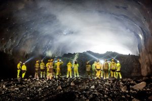 Budování tunelu Skärholmen u Stockholmu. Foto: Subterra